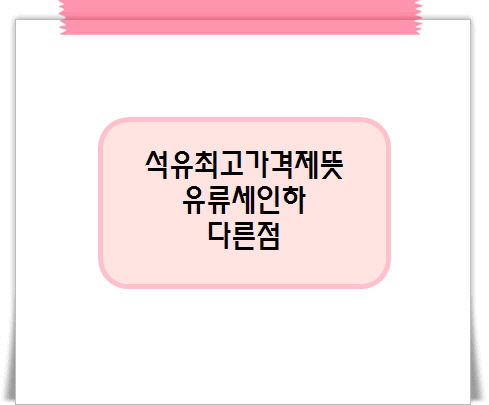 뜻과 시행 배경, <b>석유 최고가격</b>제와 유류세 <b>인하</b>와 다른 점