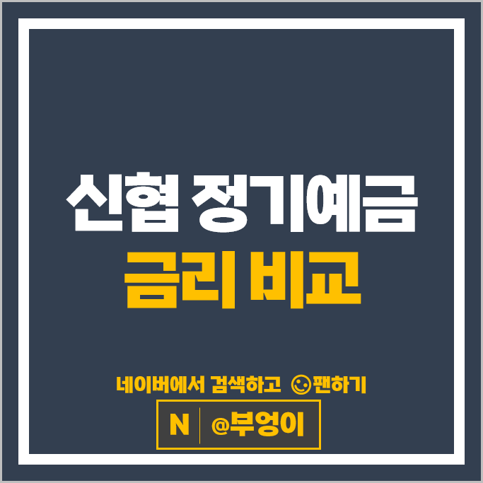 신협 정기예금 금리 비교 목돈굴리기 재테크 예금 특판 추천
