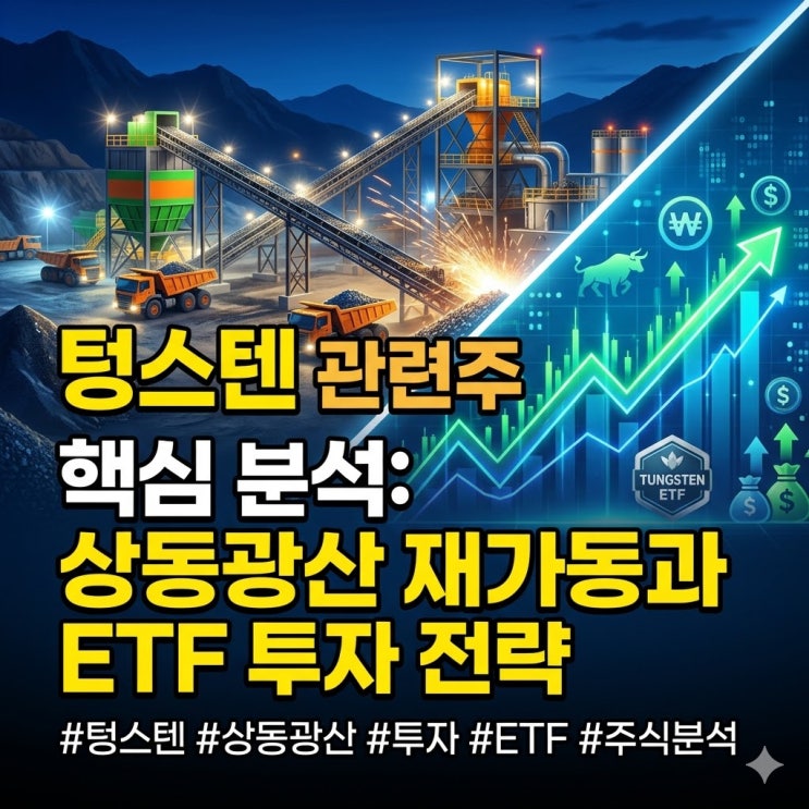  텅스텐 관련주 핵심 분석: 상동광산 재가동과 ETF 투자 전략