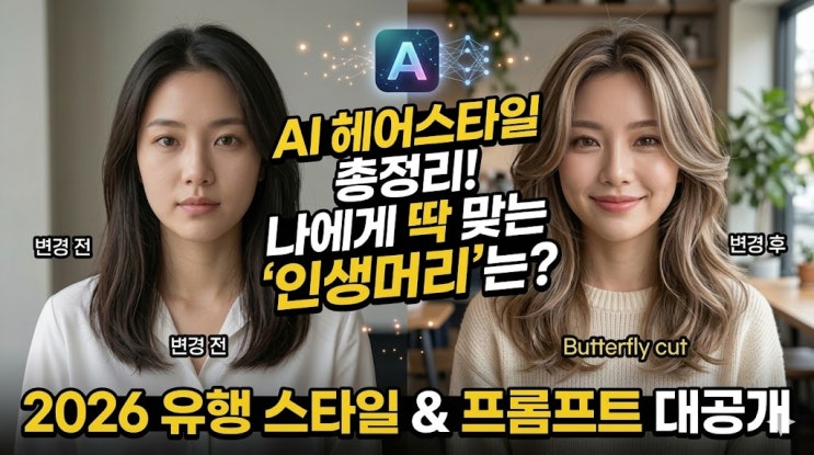  헤어샵(미용실) 가기 전 필수! 헤어 스타일 변신 실패 없는, AI 프롬프트로 나만의 헤어스타일링 찾기