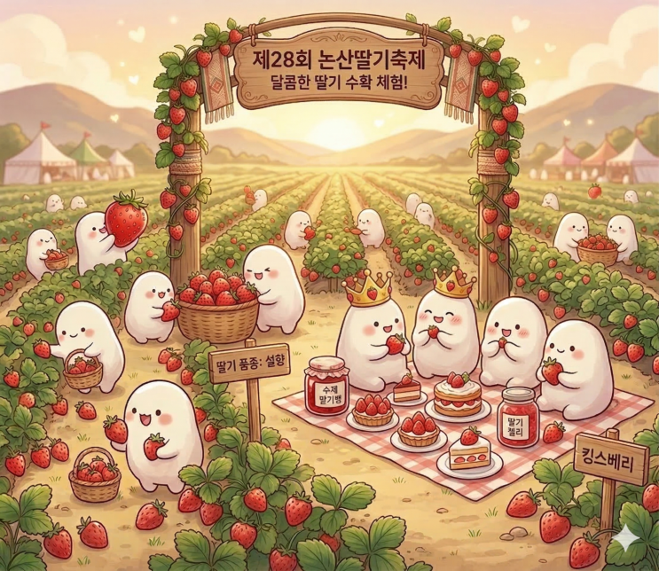  2026 논산딸기축제 일정 및 가수 라인업, 무료 주차장 위치