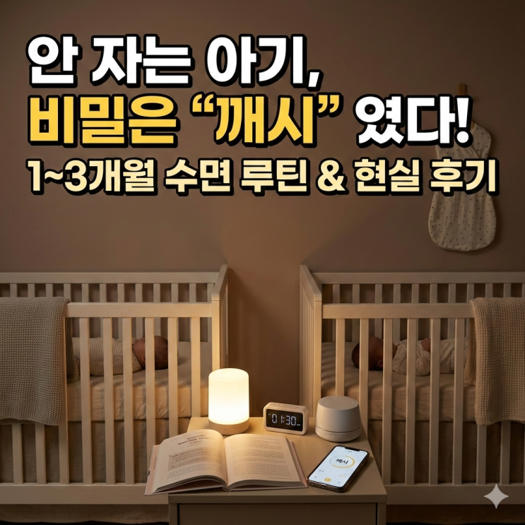  생후 1개월 2개월 3개월 아기 깨시 계산 및 수면 의식 루틴, 쌍둥이 밤낮 바꾸기 현실 후기