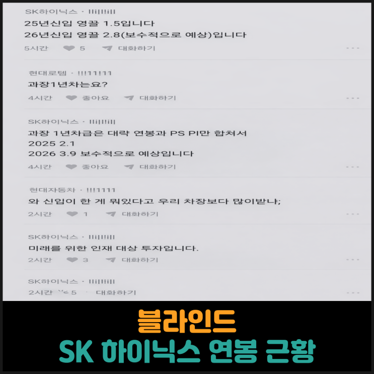  블라인드에서 난리난 SK 하이닉스 연봉 근황