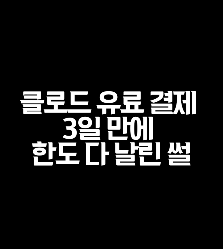  클로드 유료 결제 3일 만에 한도 다 날린 썰