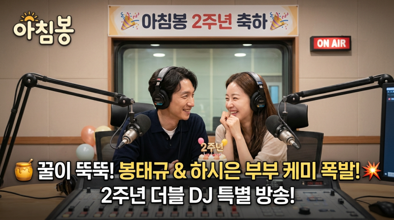 봉태규 하시시박 꿀눈빛 부부 케미, 아침봉 2주년 더블 DJ에서 터졌다