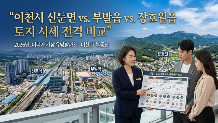  2026년 이천 토지 시세 비교!신둔면 vs 부발읍 vs 장호원읍 – 어디가 더 유망할까