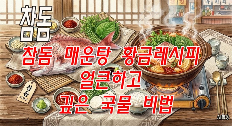 참돔 매운탕 황금 레시피 얼큰하고 깊은 국물 비법