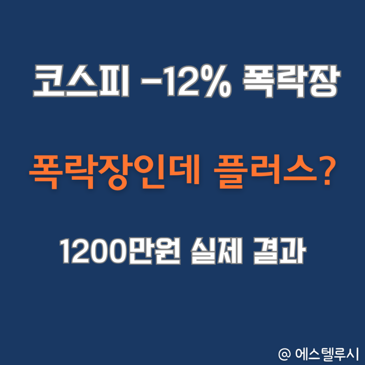  코스피지수 -12% 폭락장에도 버텼다? 커버드콜 ETF 1200만원 2개월 실수익 공개