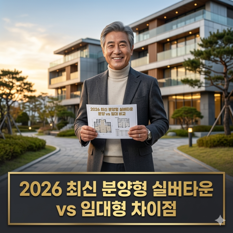  [2026 최신] 10년 만에 다시 열린 분양형 실버타운? 내 집 마련 vs 임대형 장단점 전격 비교