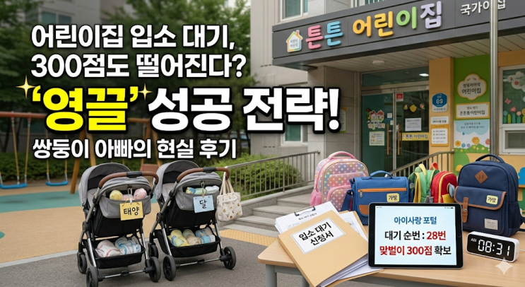  어린이집 입소 대기 점수 올리는 법 및 맞벌이 증빙 서류, 쌍둥이 아빠의 현실 후기