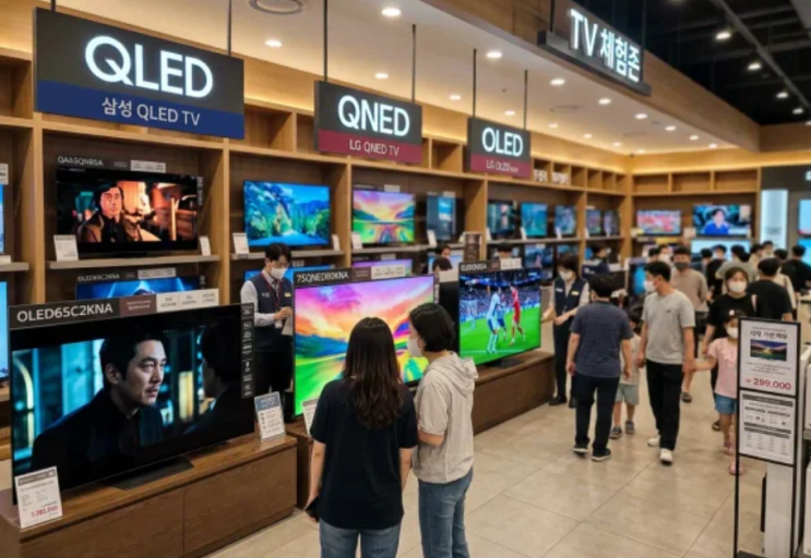  QLED QNED OLED차이 가격 대형티비 화질비교