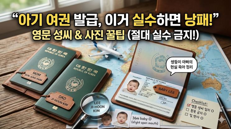  아기 여권 발급 준비물 및 영문 이름 로마자 표기법 주의사항, 쌍둥이 첫 해외여행 준비 후기