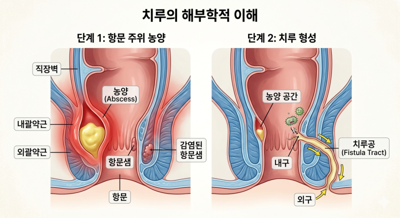 항문 농양 증상 치루 원인 초기증상 급성 치루 다를까?