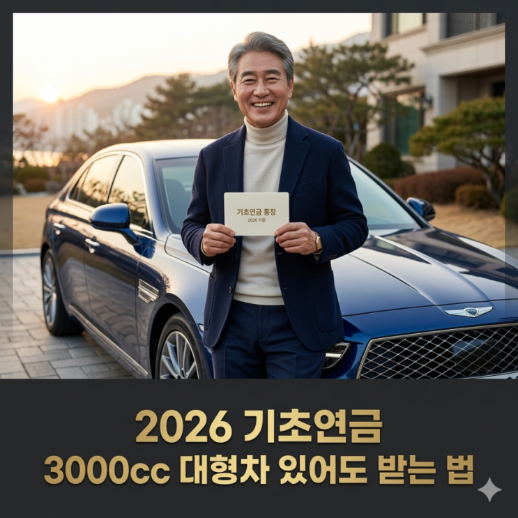  2026 기초연금 수급자격, 3000cc 대형차 있어도 받는 법 (최신 기준)