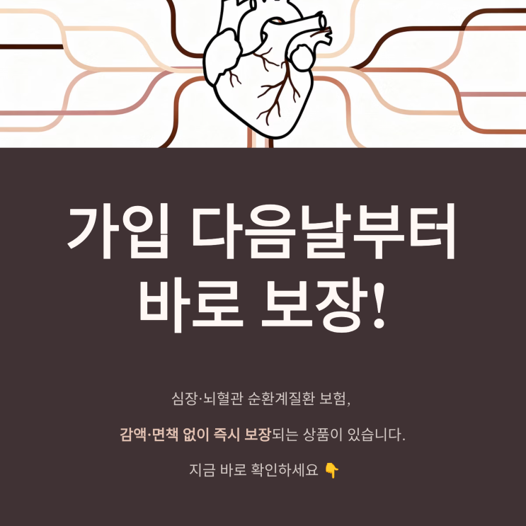  심장·뇌혈관 순환계질환 가입하고 바로 보장? 가입 다음날 수술도 보장되는 순환계질환 보험