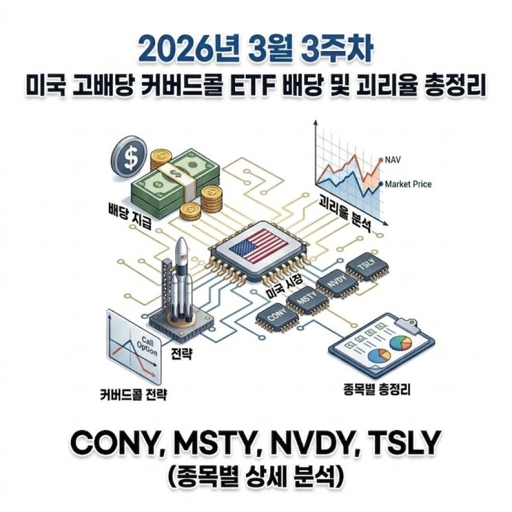  3월 셋째 주 배당 발표! MSTY NVDY CONY TSLY 배당금 수익률 및 ROC 분석