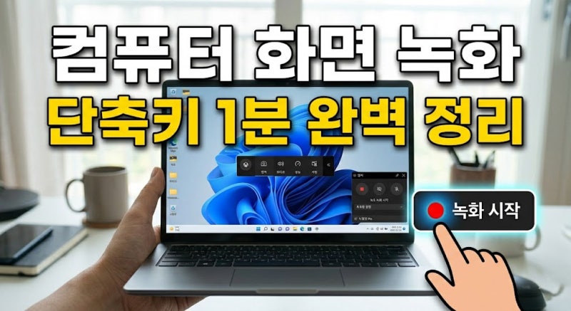 윈도우10/11 컴퓨터 화면 녹화 단축키 1초 컷 (별도 프로그램 설치 X)