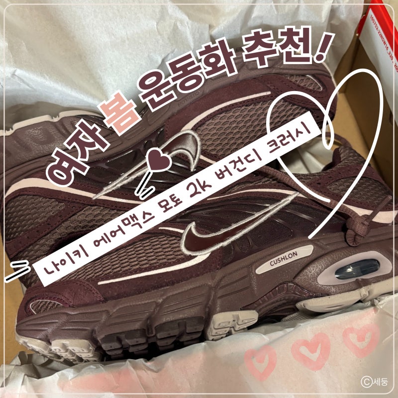 여자 봄 운동화 추천! 나이키 에어맥스 모토 2k 버건디 크러시 사이즈 추천