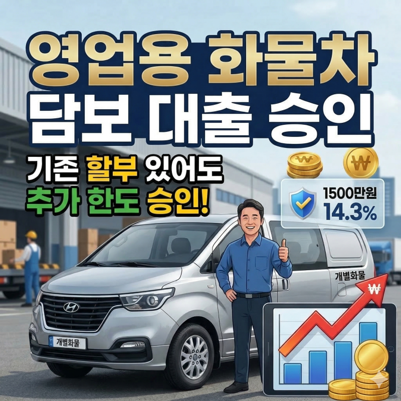 영업용화물차담보대출 남은 할부 있어도 추가로 받았습니다