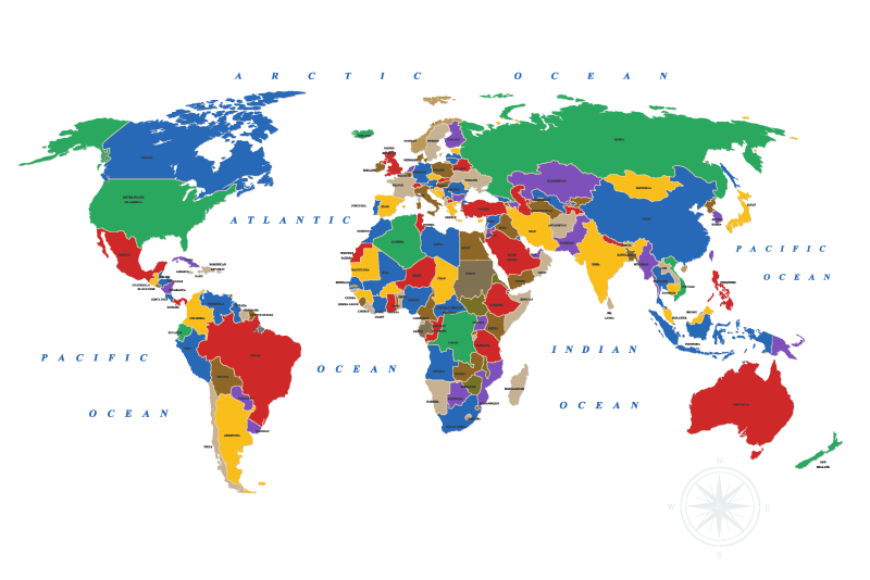 the world map 세계 지도 + 남극과 북극의 차이 이해하기 : 네이버 블로그