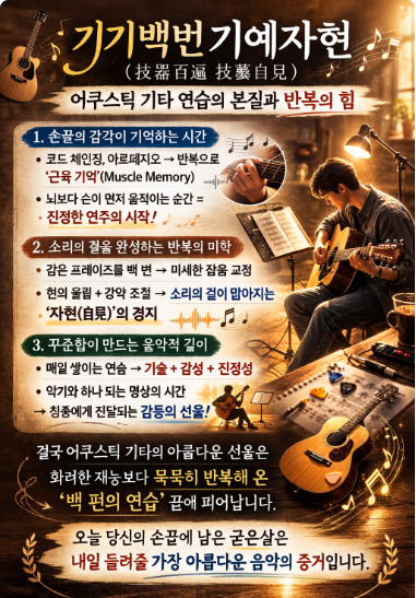  기기백번기예자현(技器百遍技藝自見): 어쿠스틱 기타 연습의 본질과 반복의 힘