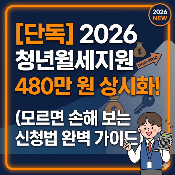  2026년 청년월세지원 480만 원 상시화! (모르면 손해 보는 신청법)