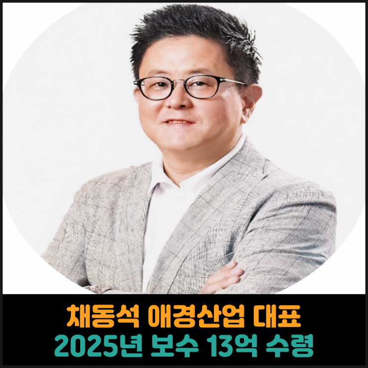  채동석 애경산업 대표, 2025년 보수 13억 수령