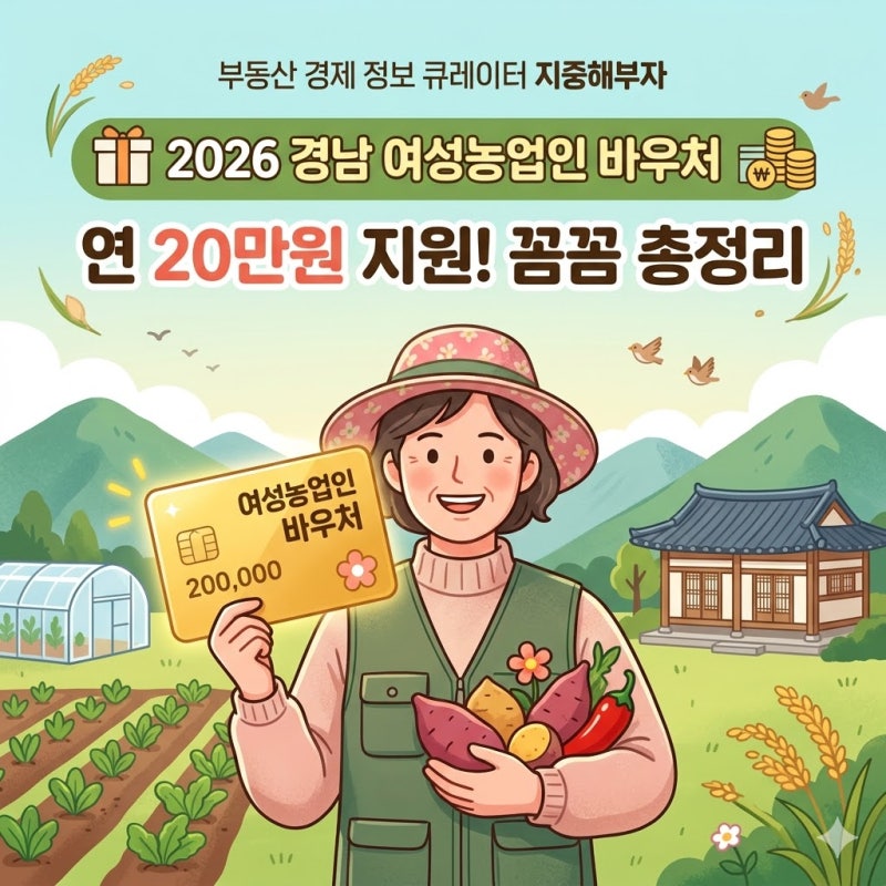 2026 경남 여성농업인 바우처 신청 방법 및 사용처 총정리 (연 20만원 혜택)