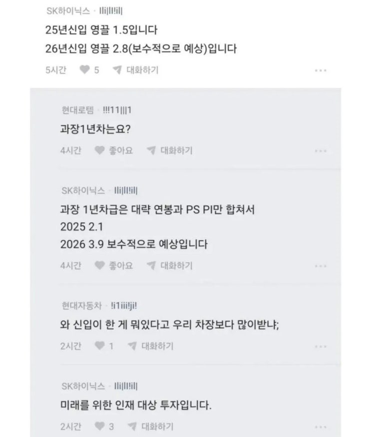  블라에서 난리난 SK 하이닉스 연봉 근황