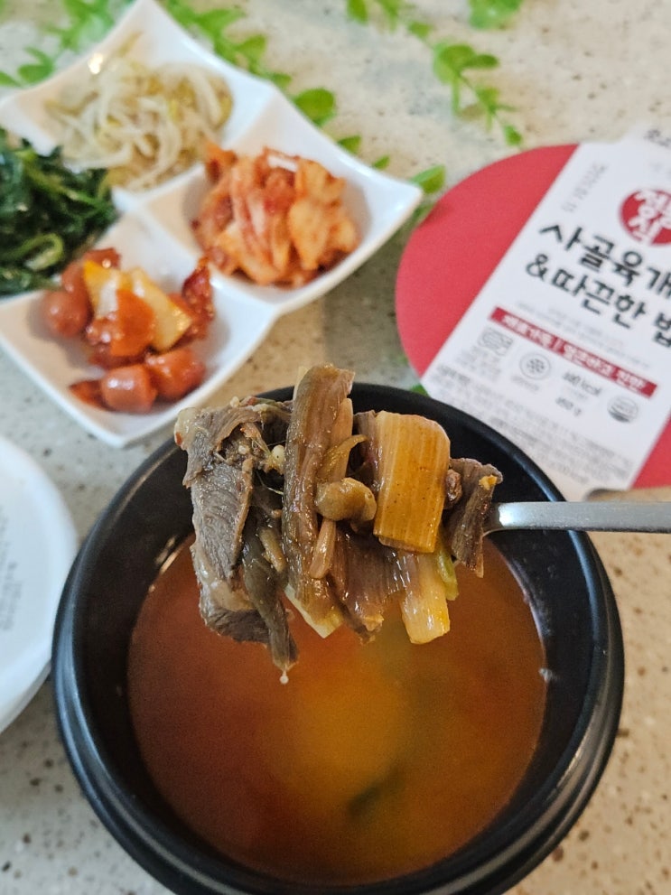  햇반 포함이라 더 간편한 한 끼, 미각열전 사골 육개장 밀키트 후기