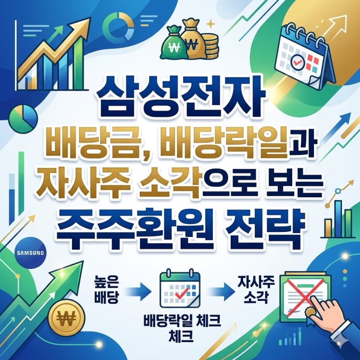  삼성전자 배당금, 배당락일과 자사주 소각으로 보는 주주환원 전략