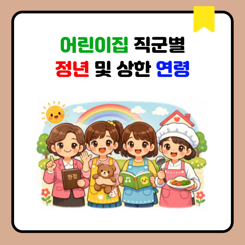 어린이집 직군별 '정년 및 상한 연령