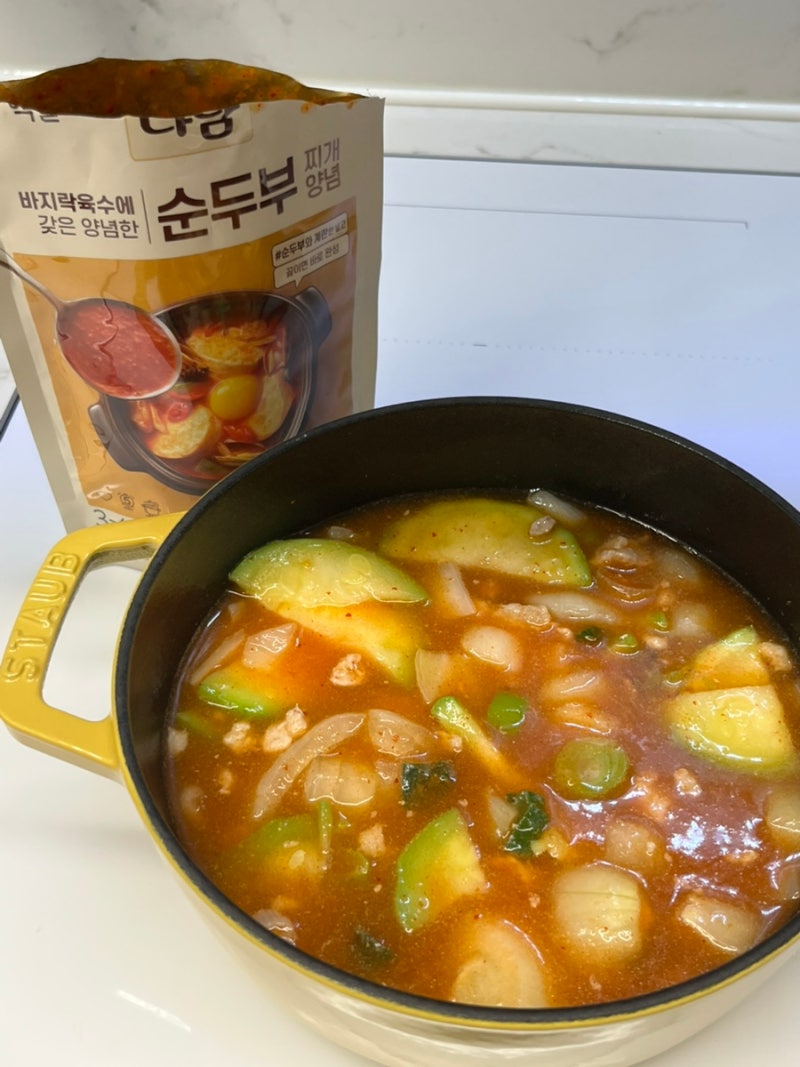 집밥 추천 메뉴, 다담 순두부찌개 양념으로 끓이는 법