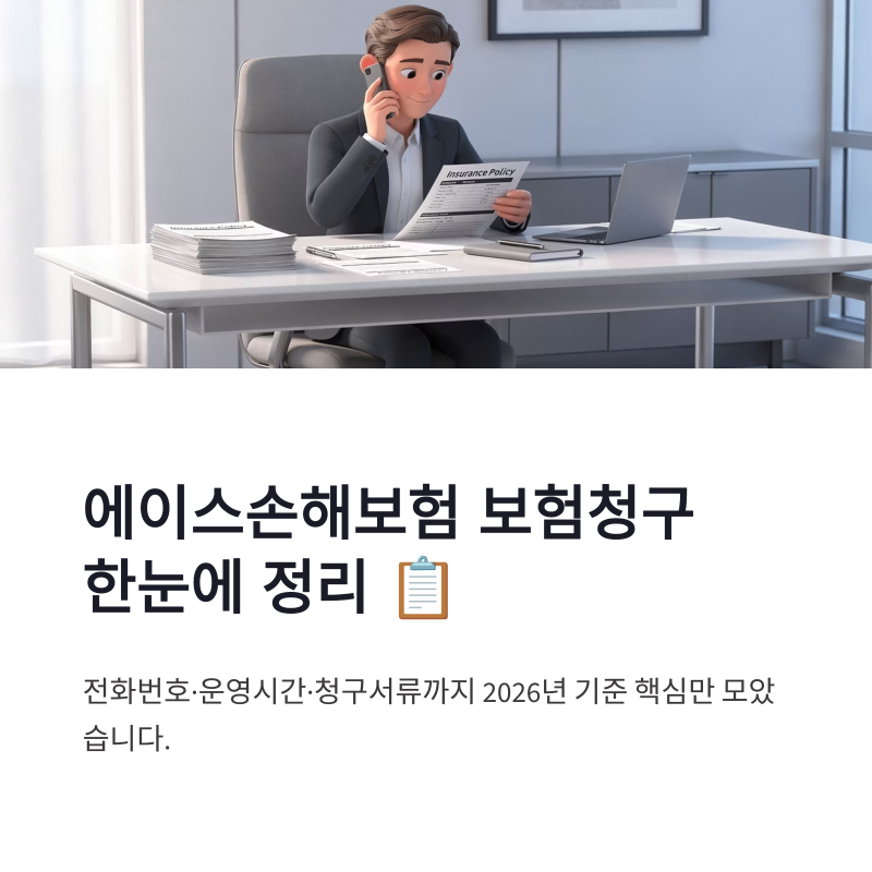 에이스손해보험 보험청구 고객센터 전화번호 운영시간 청구서류 한눈에 정리