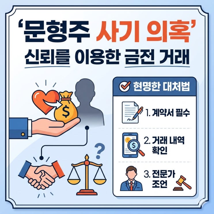  문형주 사기 의혹: 신뢰를 이용한 금전 거래, 현명한 대처법