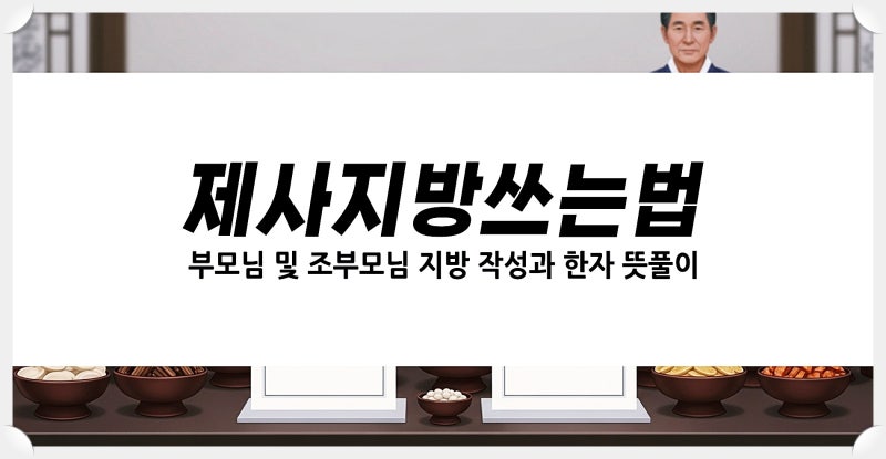제사지방쓰는법: 부모님 및 조부모님 지방 작성과 한자 뜻풀이