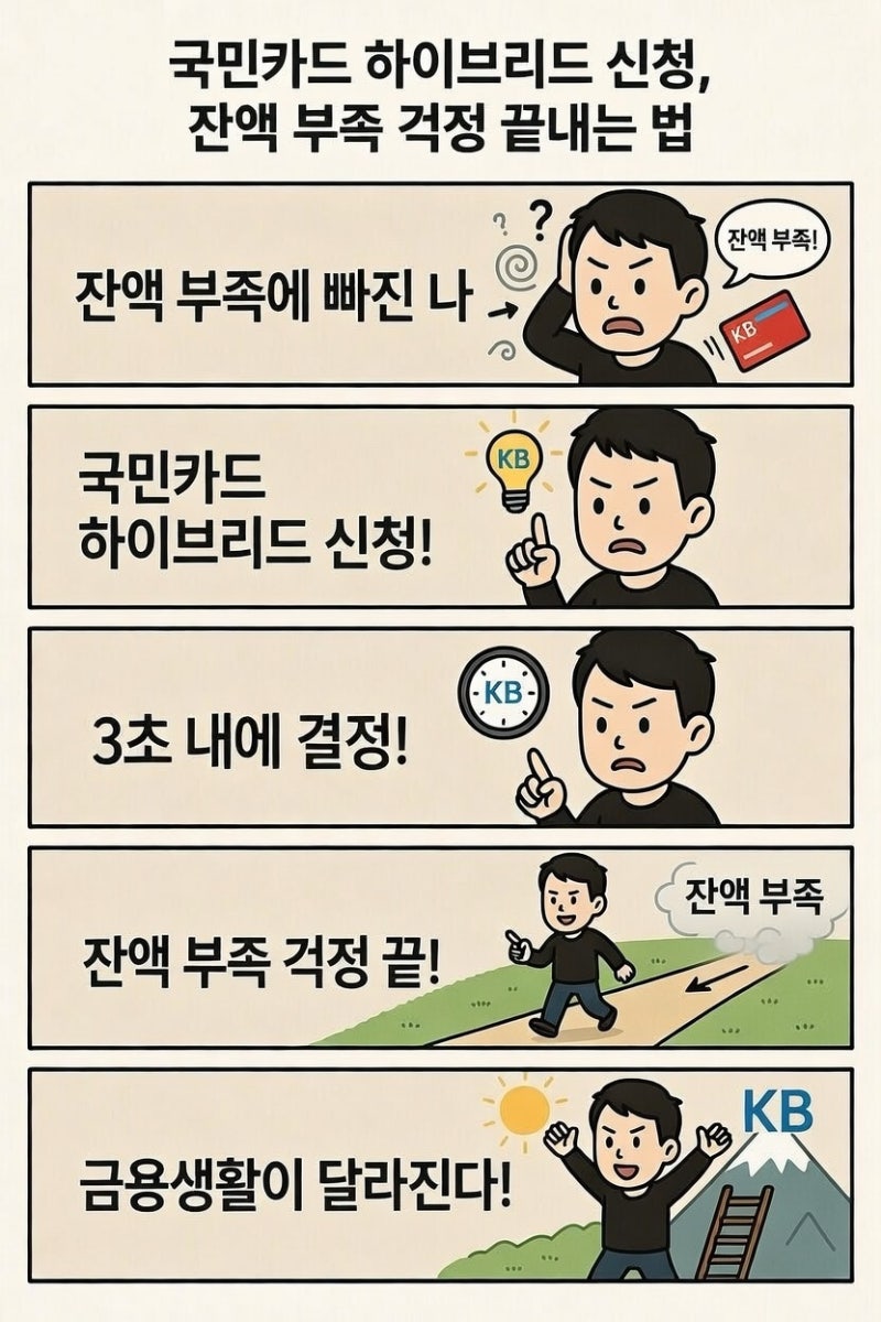 국민카드 하이브리드 신청, 잔액 부족 걱정 끝내는 법