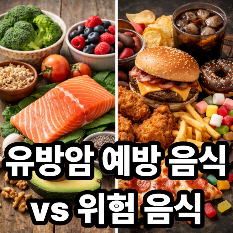  유방암 예방에 좋은 음식 vs 피해야 할 음식 한눈에 정리