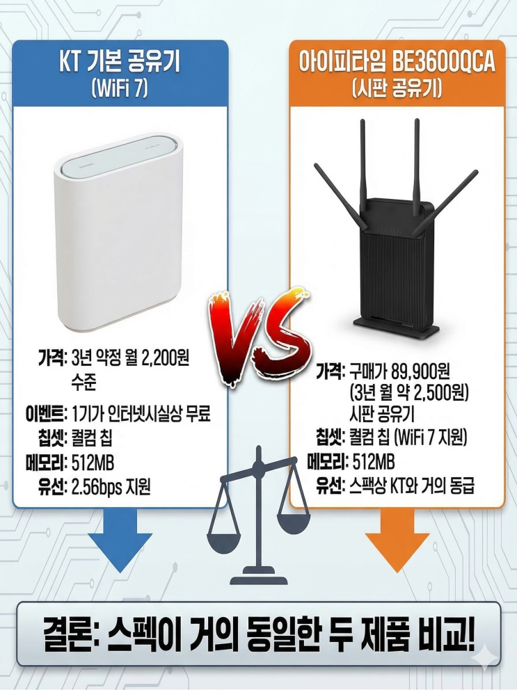  KT 통신사 공유기, 성능이 어느정도 일까? 와이파이7 직접 비교해봤습니다!