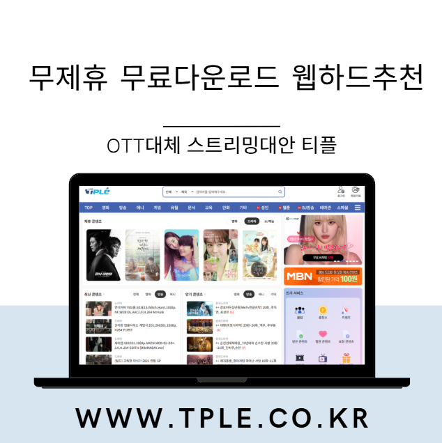  영화 무료다운로드 웹하드추천ㅣ OTT대체 찾는 이용자 늘어난 이유 티플