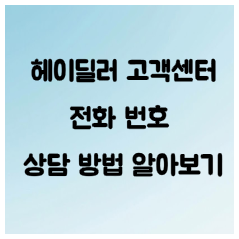 헤이딜러 고객센터 전화 번호 연결 방법 알아보기