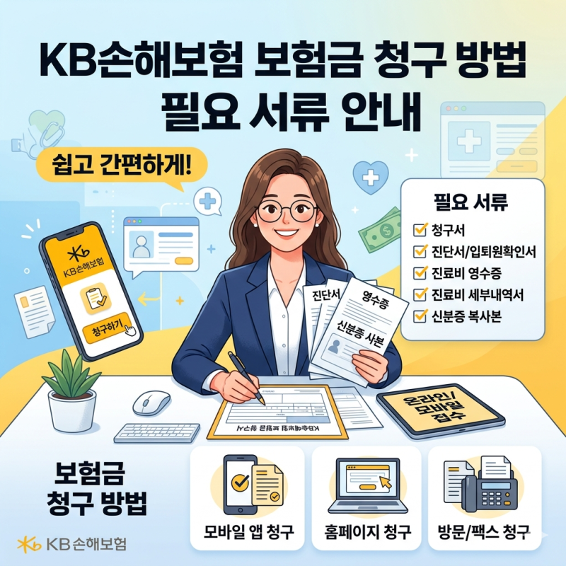 KB손해보험 보험금 청구 방법 및 청구서 양식 (팩스번호)