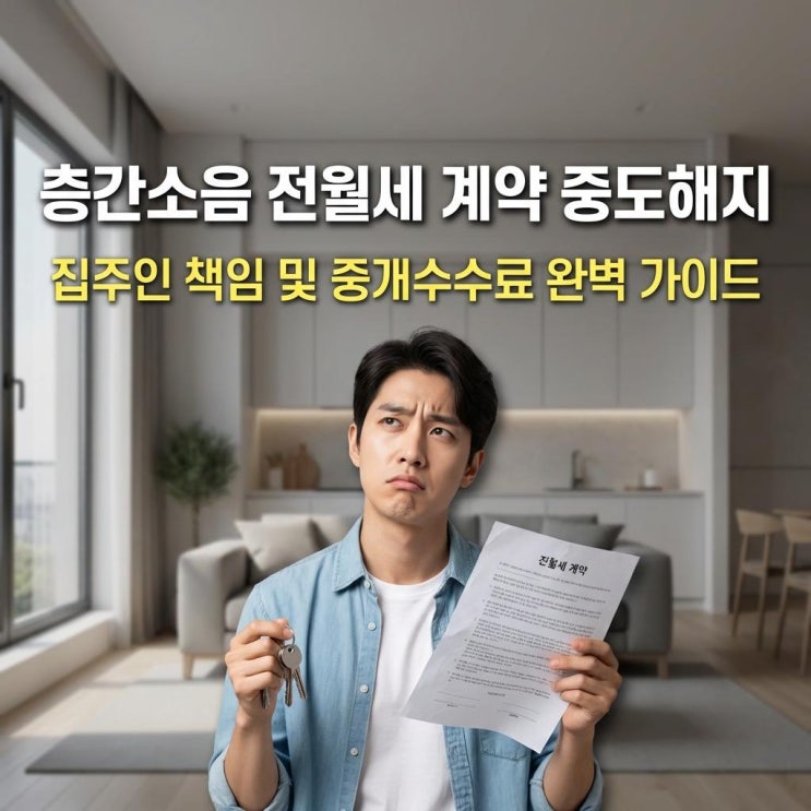  층간소음 전월세 계약 중도해지 집주인 책임 및 중개수수료 완벽 가이드