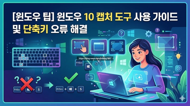 [윈도우 팁]윈도우 10 캡처 도구 사용 가이드 및 단축키 오류 해결