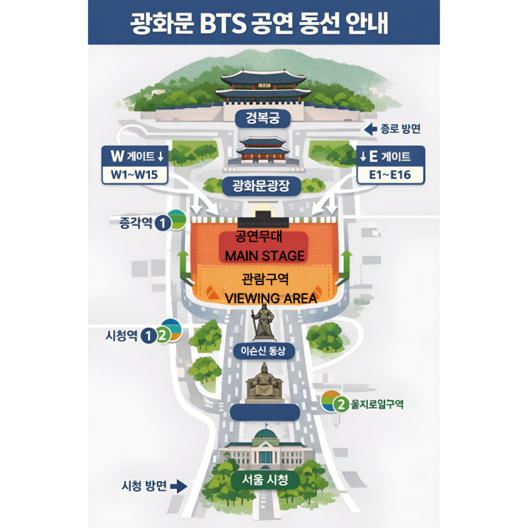  BTS 광화문 공연 관람 명당자리 선점 꿀팁