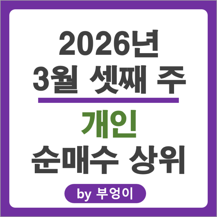 개인 투자자들의 포트폴리오 유출입 주식 종목 순위
