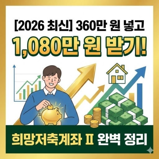 ⚠️ 월 10만원 저축하면 정부가 3배로 돌려준다?2026 희망저축계좌2 조건·신청기간·서류 완....