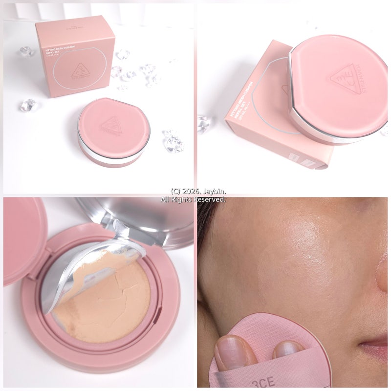 올리브영 3CE 핏팅 메쉬 쿠션 N02 리뷰. N03 두컬러만 단종이라니?