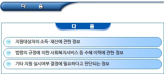  한부모가정 사회보장급여 신청 시 안내사항