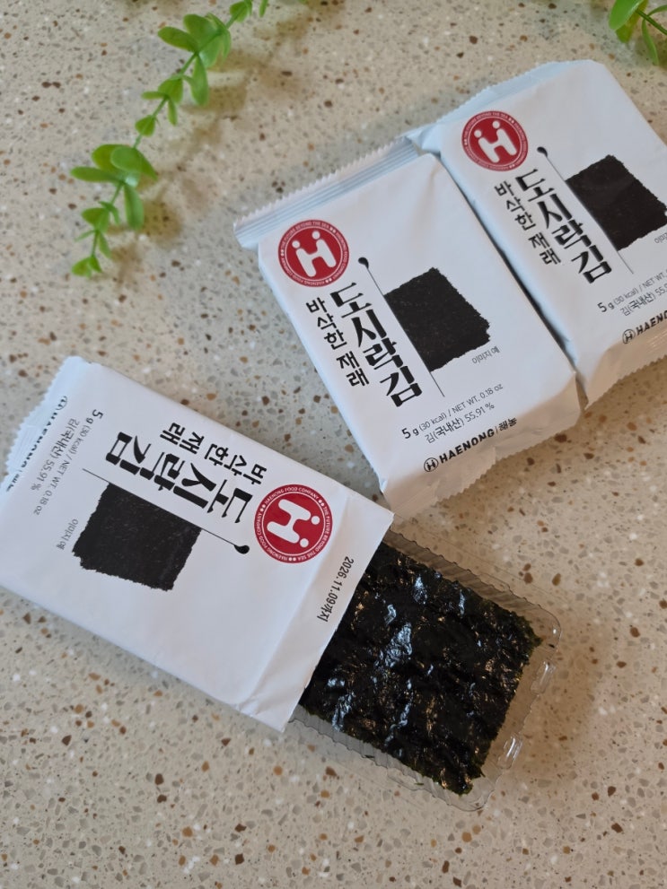  아이반찬으로 딱 좋은 밥도둑 해농 바삭한 도시락김 대용량 후기